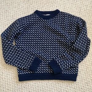 VINTAGE L.L. Bean Birdseye Navy Crewneck Sweater